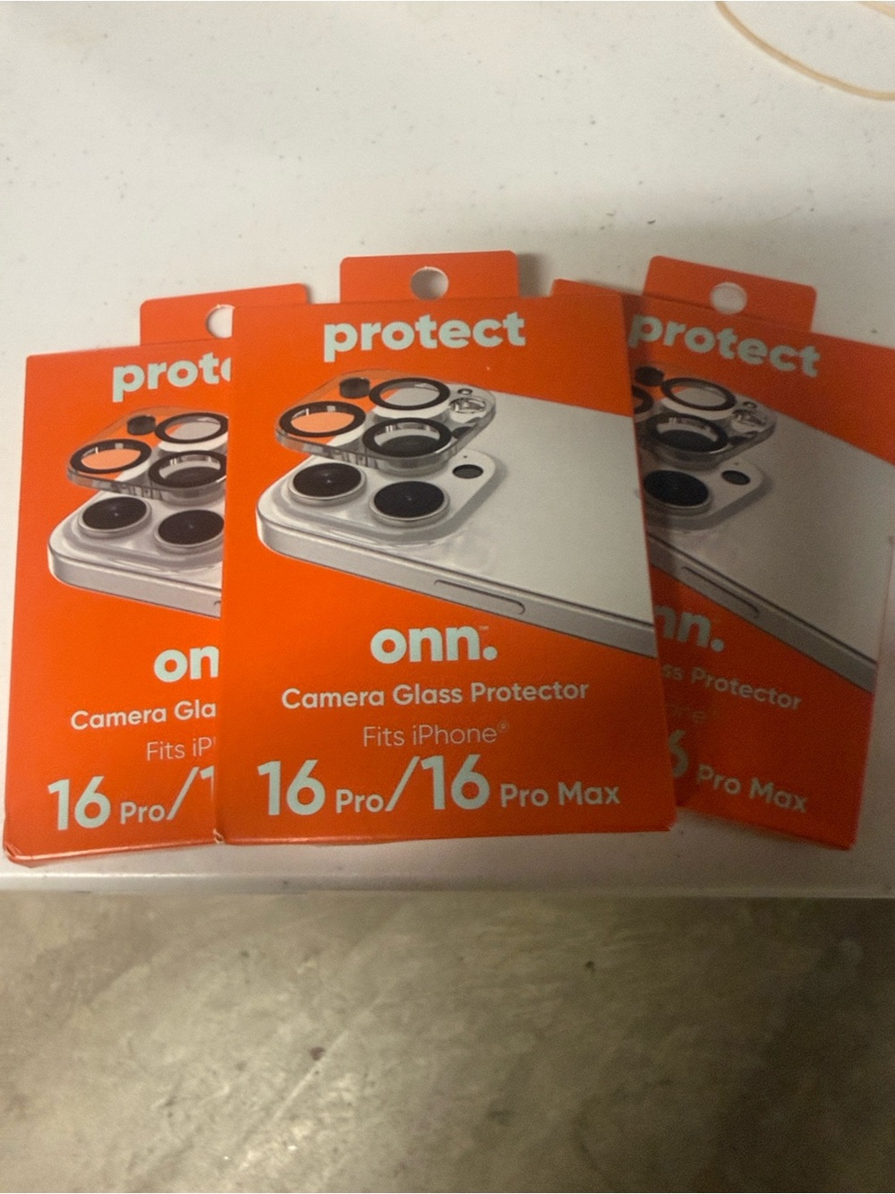#127 Bundle of 3 Onn Glass Protectors for iPhone 16 Pro / 16 Pro Max